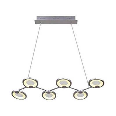 Colgante Led Monde 6 Luces 60w Plata Diseño Moderno LG