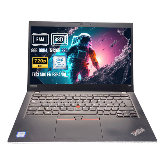 Laptop Lenovo X390 Core I7 8va 8gb 512gb Ssd 13.3 Hd W10 Pro