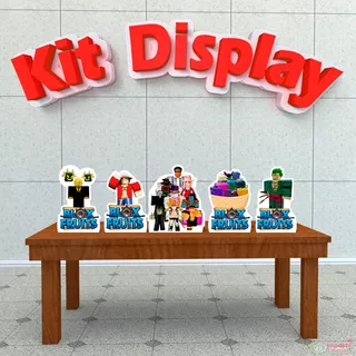 Kit Com 5 Displays Totens De Mesa Blox Fruits