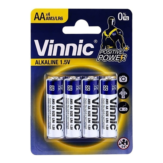 Pilas Alcalinas Vinnic Doble A Aa X4 Batería Calidad Atrix ®