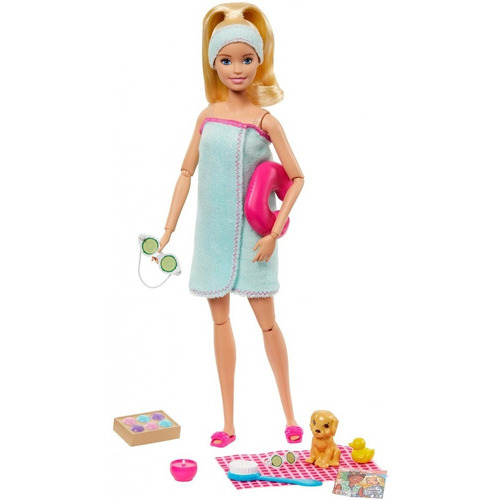Muñeca Barbie Día De Spa  Fashionista Mascota Y Accesorios