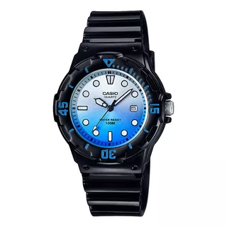 Reloj Casio Lrw-200h-2evdr Resina Para Dama Color De La Correa Negro Color Del Fondo Gris/azul