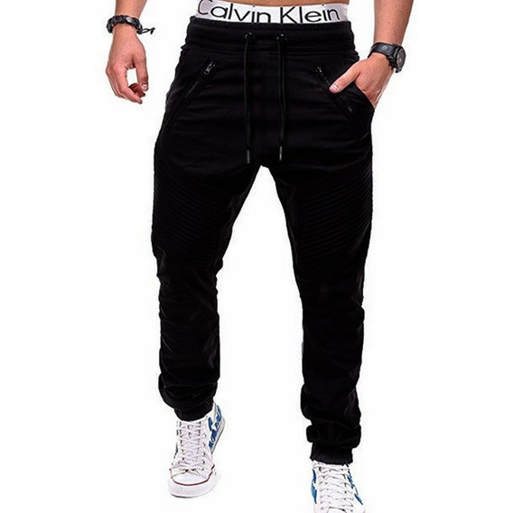 Joggers Pantalon Jeans Ajustado Elasticado Cargo De Varon