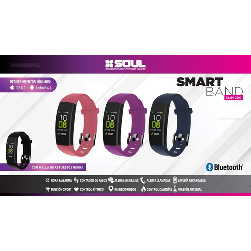 Reloj Watch Smart Band Deportivo Sport Android Ios Slim 200 Color de la caja Rosa