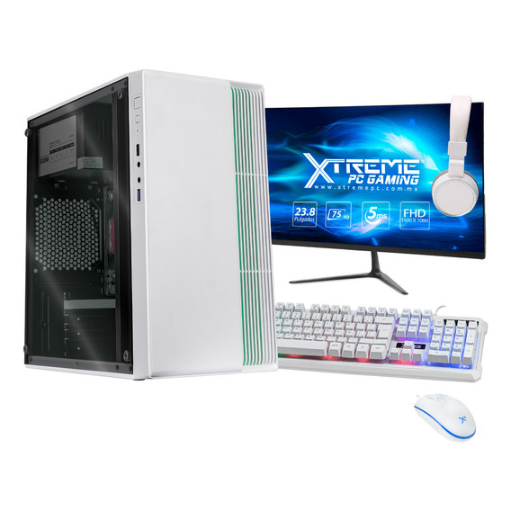 Xtreme Pc Intel Quad Core J4125 2.7 Ghz 16gb Ssd 500gb Monitor 23.8 Wifi Fusion White