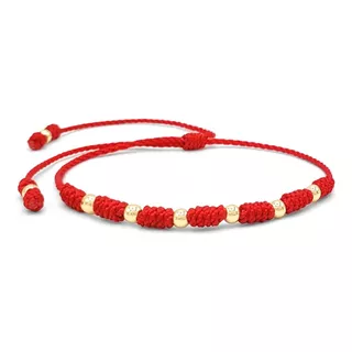 Pulsera 7 Nudos Hilo Rojo Oro Laminado 18k Iconic Store