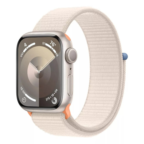 Apple Watch Series 9 GPS + Celular • Caja de aluminio blanco estelar de 45 mm • Correa loop deportiva blanco estelar - Distribuidor Autorizado