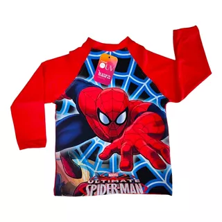 Camisa Térmica Infantil Menino Homem Aranha Uv Proteção