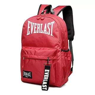 Mochila Everlast Deportiva Urbana Bolsillo Antirobo Llavero Color Rojo Diseño De La Tela Liso