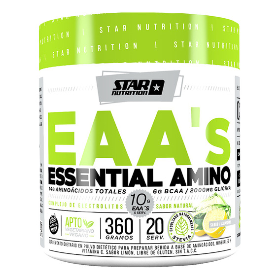 Aminoacido Essential Amino Eaa´s X360gr Star Nutrition Sabor Limón