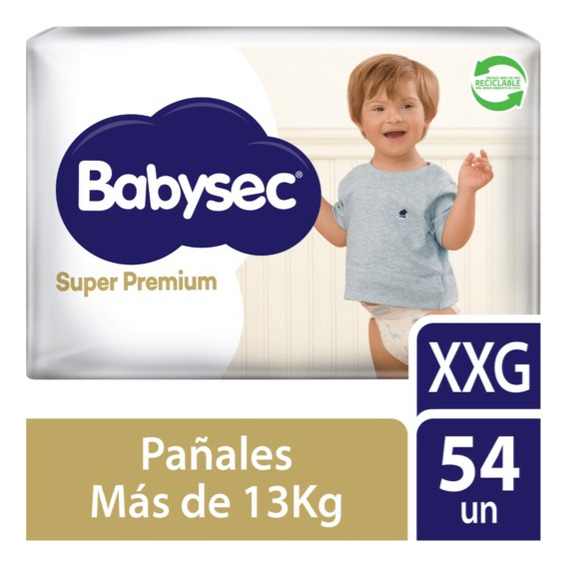 Pañales Bebé Babysec Super Premium Cuidado Total 54 Un Xxg