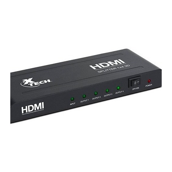 Hub Splitter 1 A 4 Hdmi Full Hd Repetidor Xtech Xha-410 Febo