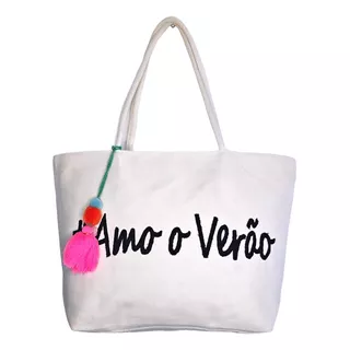 Bolsa Saco Feminina De Praia Piscina Moda Amo Verão Ecobag