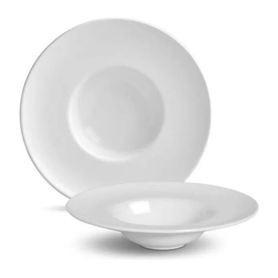 Pack 3 Platos Para Servir Pastas Tipo Sombrero En Porcelana