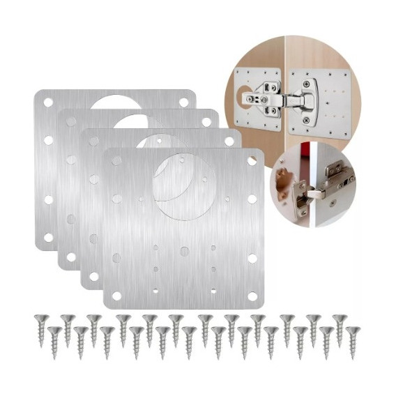 4pcs Placa De Reparación Bisagra Para Mueble Puerta Armarios