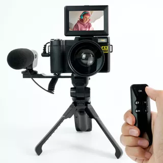 Camara Digital Vak P01 Lcd 3' 48mp 4k Tripie Control Microfo