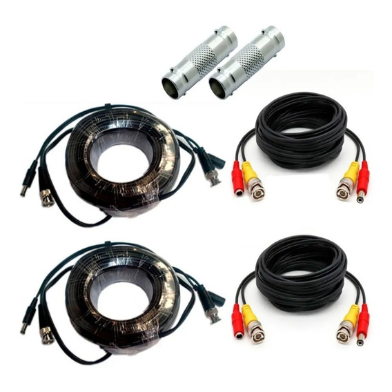 4 Cable Siames Coaxial 5 , 10 Mts  Para Camara Cctv Video Hd