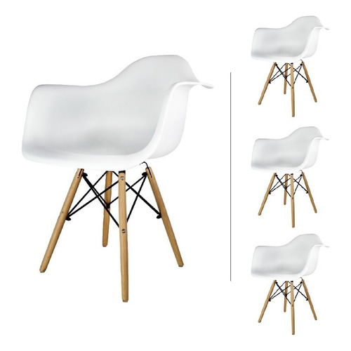 Set 4 Sillas Eames Mundo In Estocolmo Comedor Color de la estructura de la silla Blanco