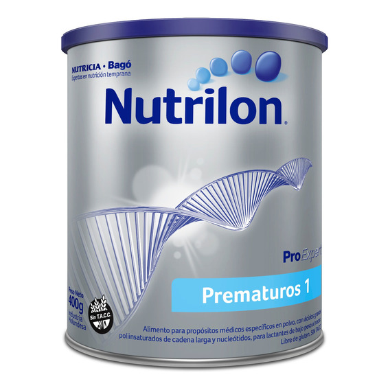 Leche de fórmula en polvo Nutricia Bagó Nutrilon Prematuros 1 en lata de 1 de 400g - 0  a 6 meses