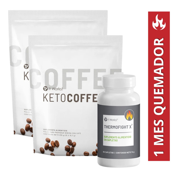 Keto Coffee Pack - 30 Sobres Café Keto + Thermofight 60pz