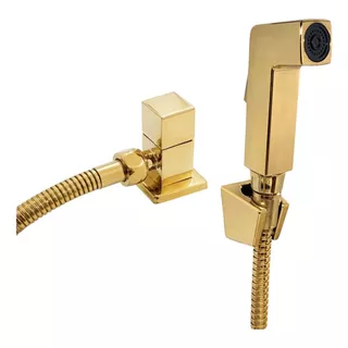 Ducha Higiênica De Banheiro Luxo Quadrada Dourado Gold