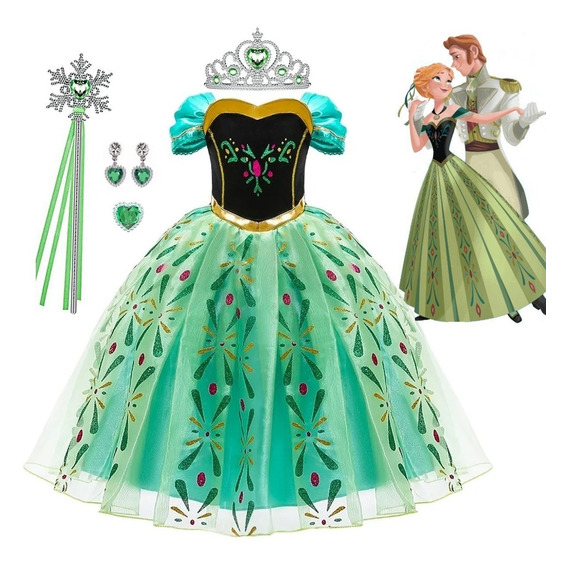 Disfraz De Princesa Anna Frozen Falda De Fiestas Para Niñas