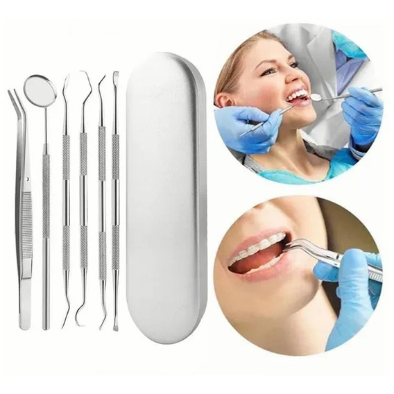 Kit Limpieza Dientes Profesional 7 Piezas Acero Inoxidable