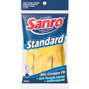 Luva Latex Multiuso Sanro Standard Amarela - Tamanho G