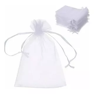 120 Souvenirs Bolsitas De Organza Bolsas Blancas Blanca  7x9