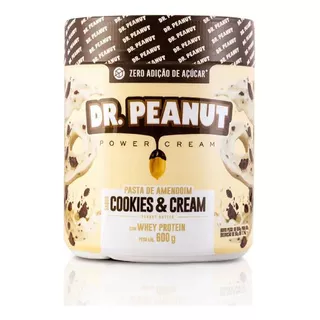Suplemento Em Pasta Dr. Peanut  Pasta De Amendoim Sódio Pasta De Amendoim Sabor  Cookies & Cream Em Pote De 600g