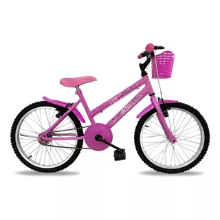 Bicicleta Aro 20 Feminina Infantil Power C/ Cesta Bike Bella Cor Rosa