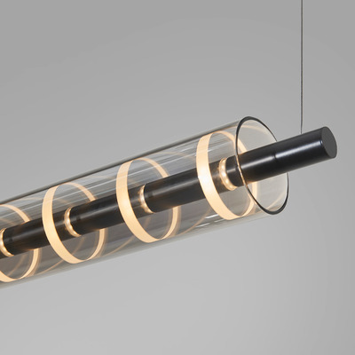 Colgante Led Sidney M 24w Negro Deco Moderno 1,24mt  Negro