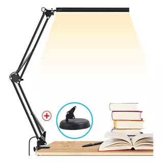 Dapon Lámpara De Escritorio Led Con Brazo Giratoria 360° Color De La Estructura Negro