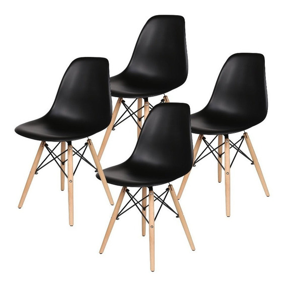 Pack 4 Sillas Eames Negras