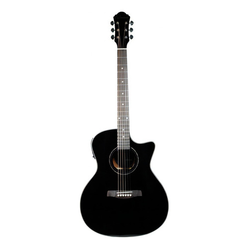 La Sevillana Ga-320ceq Blk Guitarra Electroacústica Pastilla Color Negro Orientación De La Mano Diestro