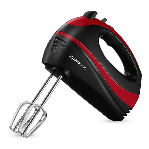 Batidora De Mano Ultracomb Bm-2608 Negra Y Roja 50 Hz 220 v Color Negro/Rojo