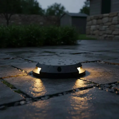 Aplique De Piso Plano Bidireccional Gris Led Calido Gris Cálido