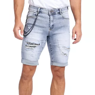 [logeqi] Shorts De Pantalones Vaqueros Azules Ajustados
