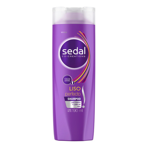 Shampoo Sedal Co-Creations Liso Perfecto en botella de 190mL por 1 unidad