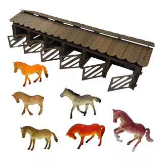 Estabulo Baia Fazenda Fazendinha Brinquedo Animais Cavalo
