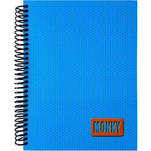 Cuaderno Profesional Monky 200 Hojas Cuadriculado Pasta Dura Cuadro Grande 7mm