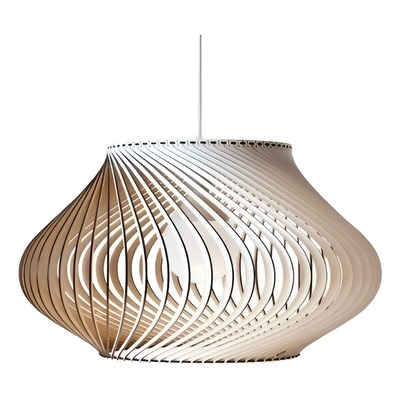 Lampara Colgante 1 Luz Barcelona Blanco Madera Apto E27 Ln Blanco