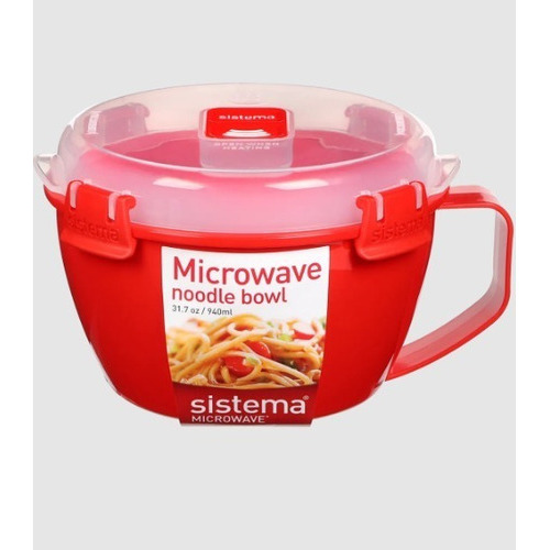 Recipiente Bowl De Microondas Para Cocinar Sistema 940ml Color Rojo