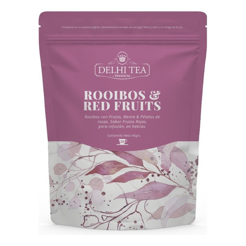 Delhi Tea Premium Rooibos Red Fruits Té En Hebras 40 G