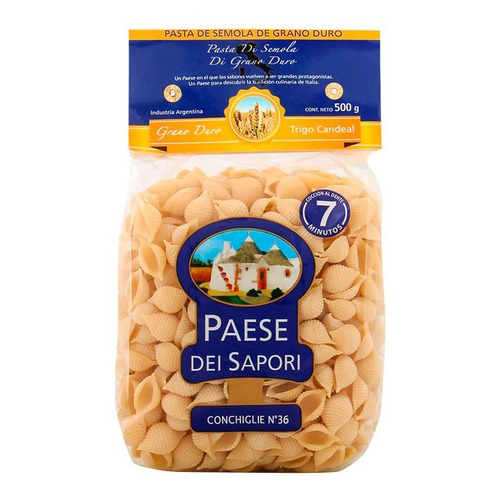 Conchiglie N° 36 Semola X 500 Gr - Pasta Paese Dei Sapori