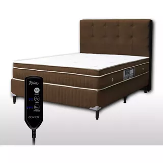 Allmag Cama Box Casal Magnético Com Massageador E Controle Cor Marrom