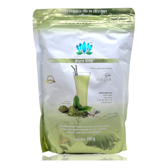 Proteína Soya Chícharo Matcha 500 G Pure Shk Pure Health