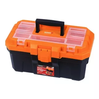 Caja De Herramientas Plastica Biassoni Profesional 16 Color Negro Y Naranja