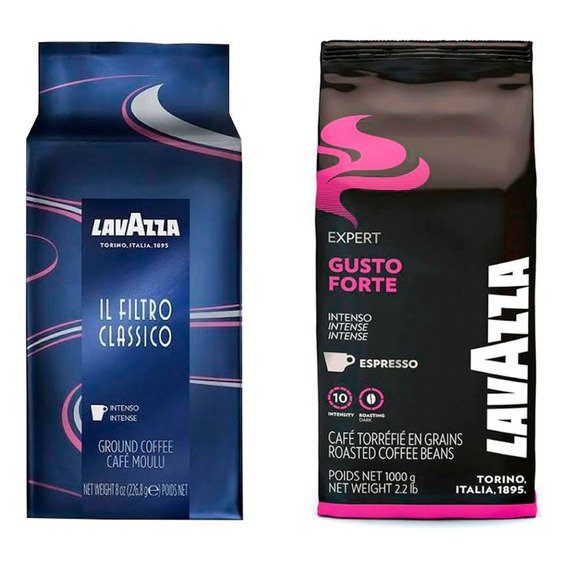 Cafe Italiano Lavazza Gusto Forte Grano 1kg +grand Hotel 1kg