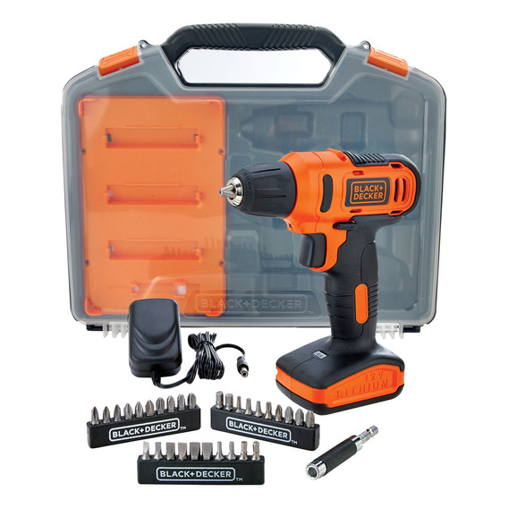 Taladro Ator 12v + Cargador + 31 Acc Black+decker Ld12sc-b2c Color Naranja